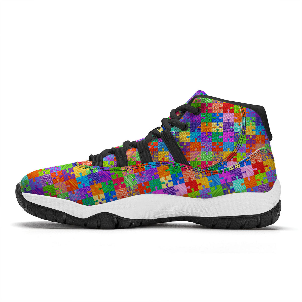 Drawing Autism Awareness Print Black Bball Shoes-grizzshop