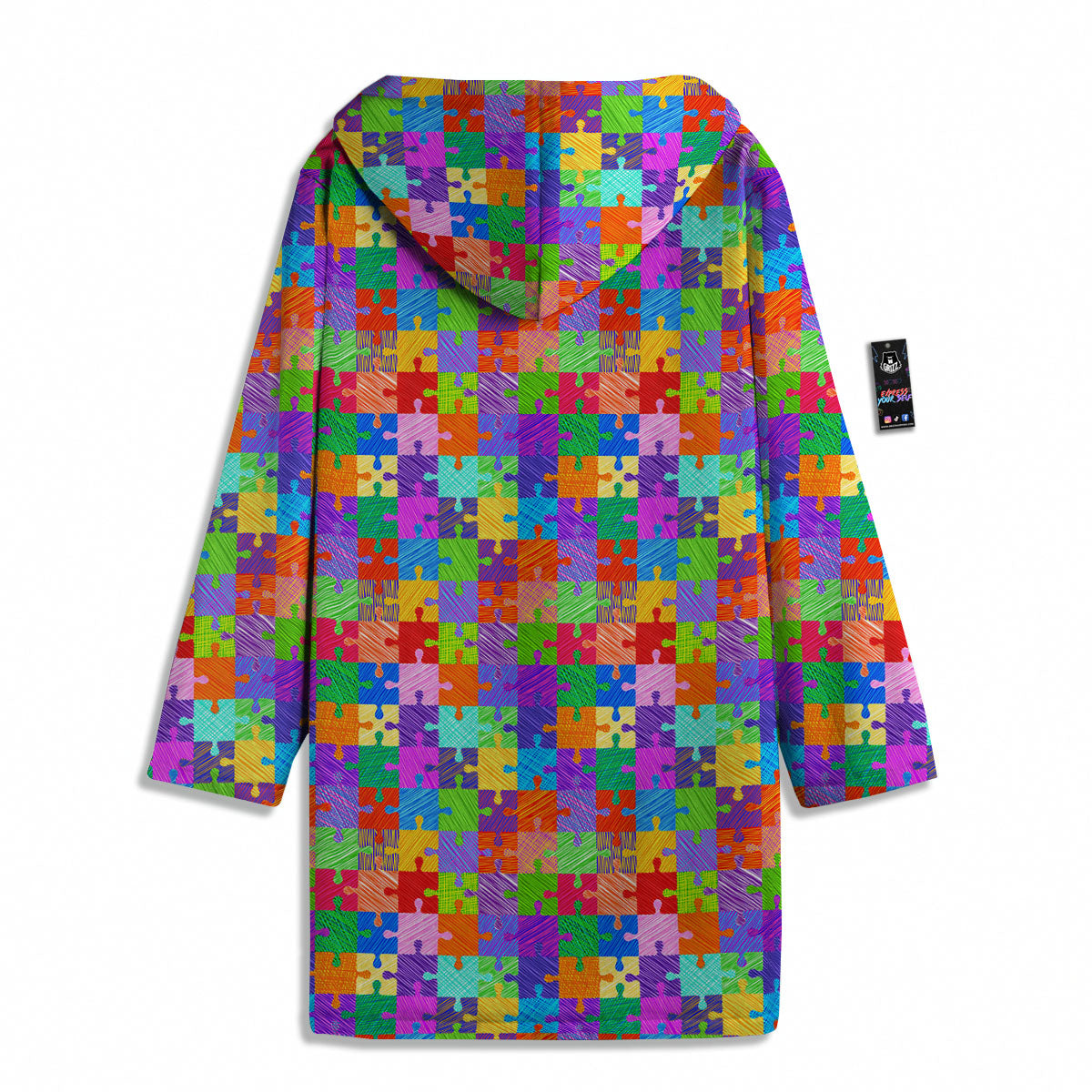 Drawing Autism Awareness Print Men's Windbreaker Jacket-grizzshop