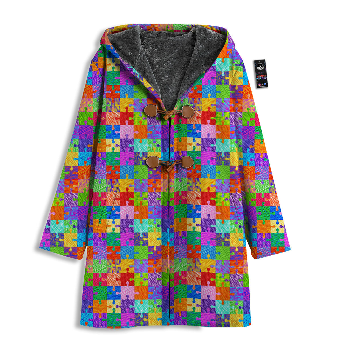 Drawing Autism Awareness Print Men's Windbreaker Jacket-grizzshop