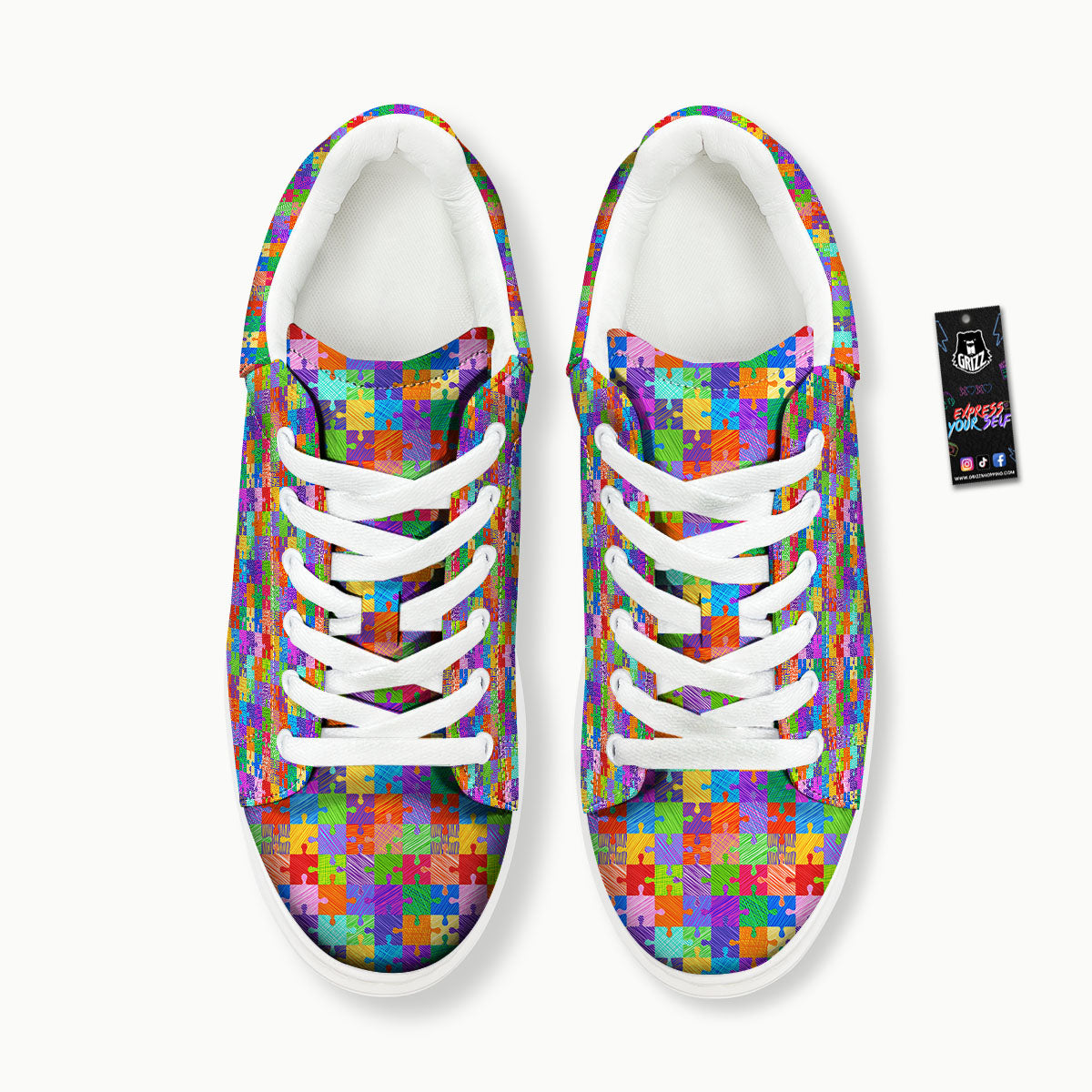 Drawing Autism Awareness Print Platform Shoes-grizzshop