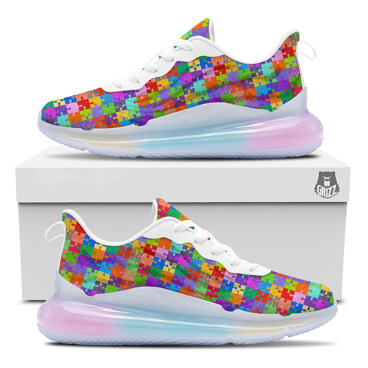 Drawing Autism Awareness Print Running Sneakers-grizzshop