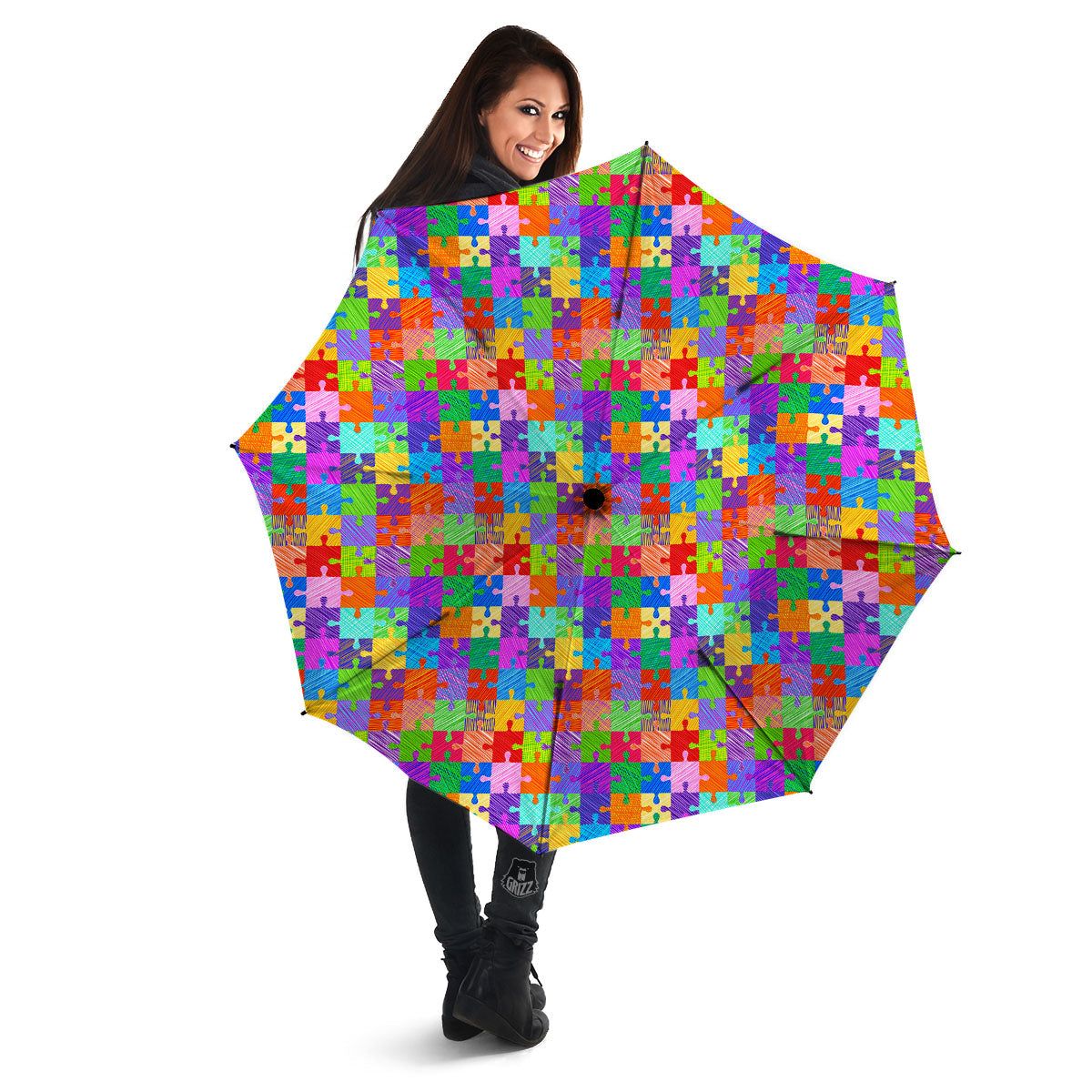 Drawing Autism Awareness Print Umbrella-grizzshop
