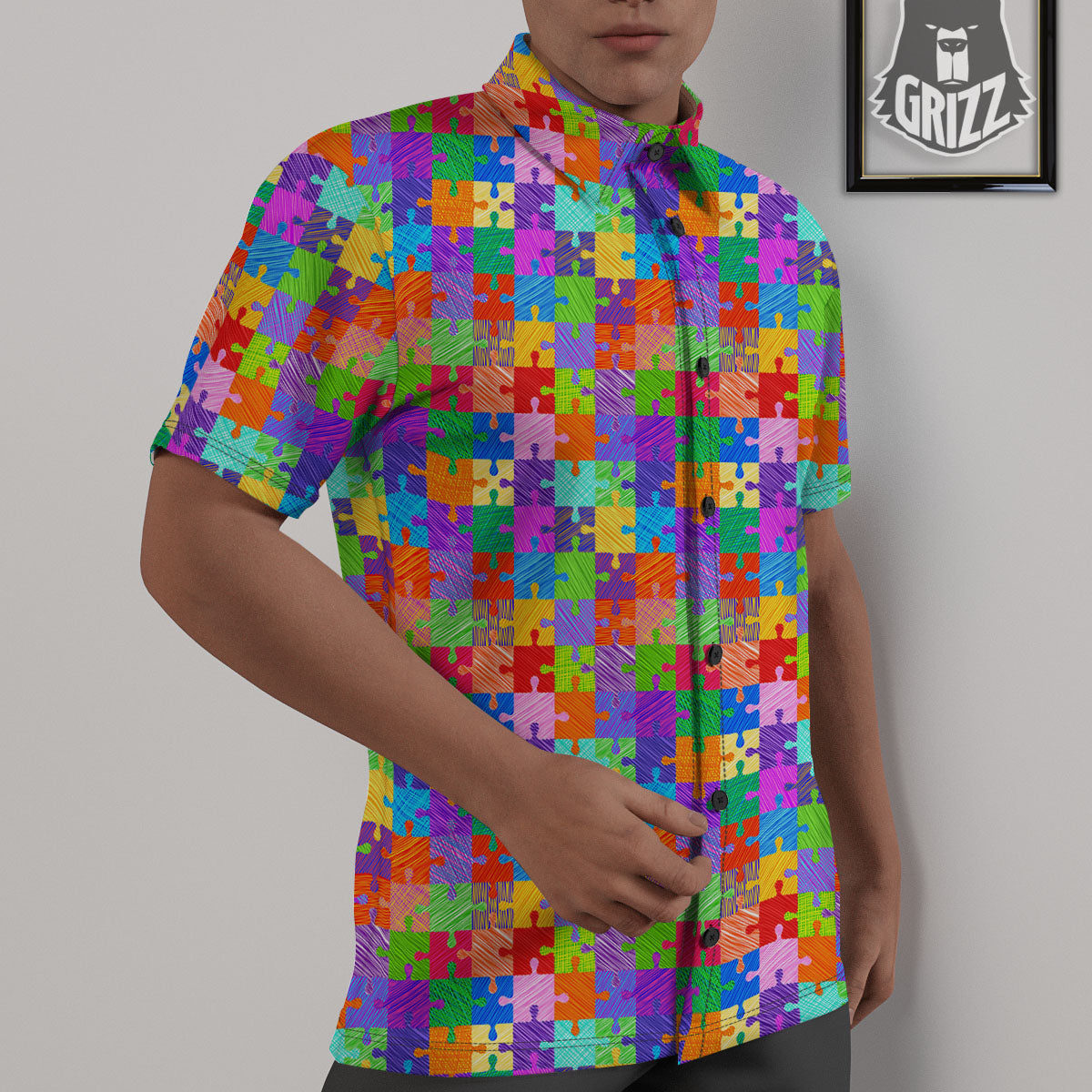 Drawing Autism Awareness Print Untucked Shirts-grizzshop