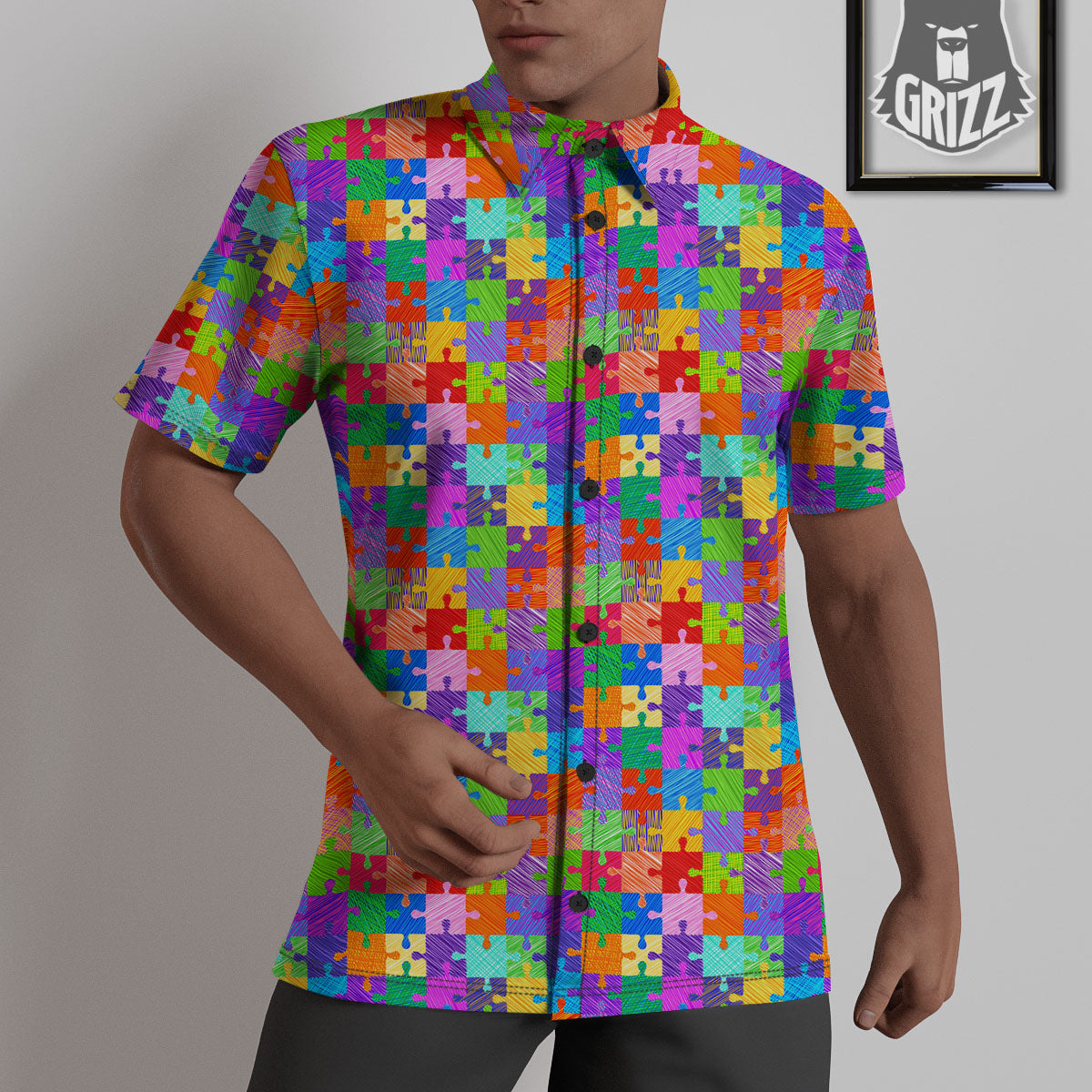 Drawing Autism Awareness Print Untucked Shirts-grizzshop