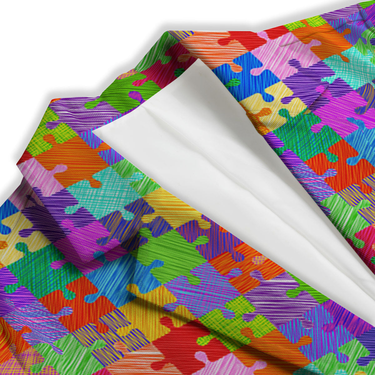 Drawing Autism Awareness Print Women's Blazer-grizzshop