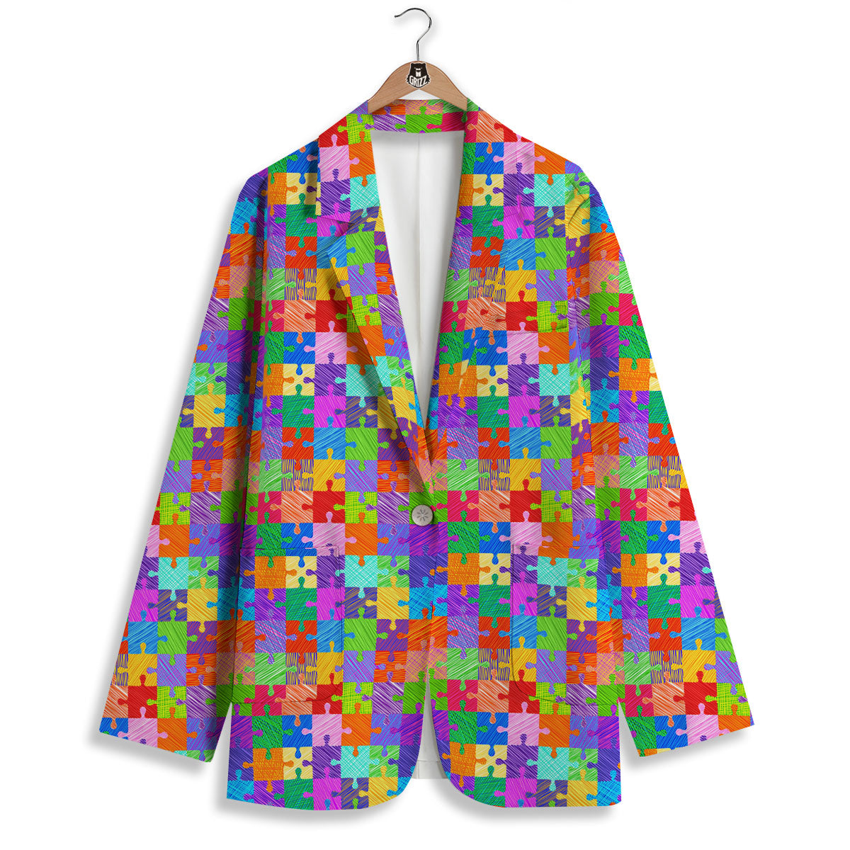 Drawing Autism Awareness Print Women's Blazer-grizzshop