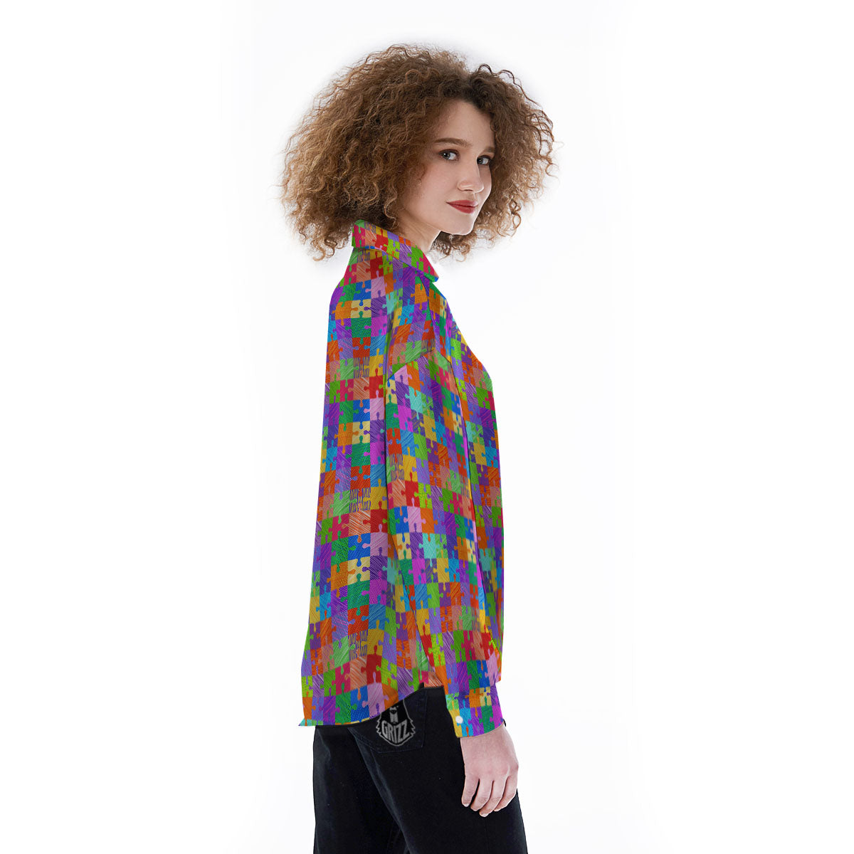 Drawing Autism Awareness Print Women's Long Sleeve Shirts-grizzshop