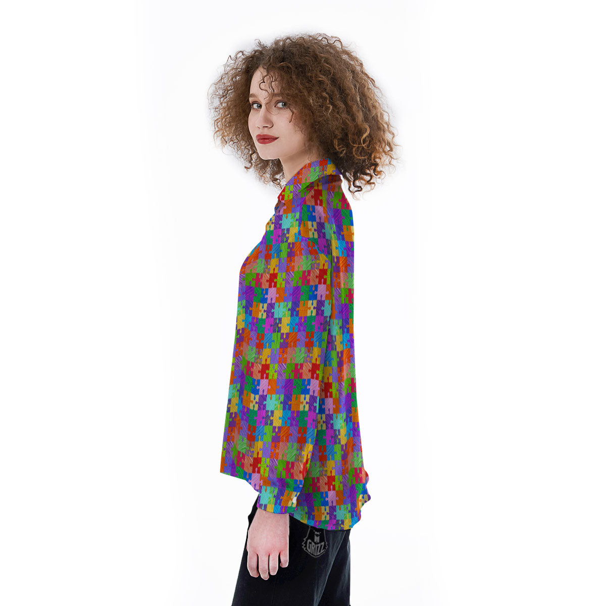 Drawing Autism Awareness Print Women's Long Sleeve Shirts-grizzshop