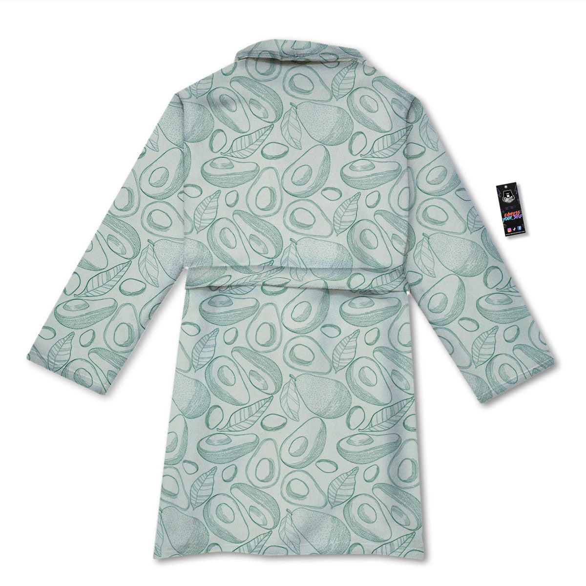 Drawing Avocado Cut In Half Print Bathrobe-grizzshop