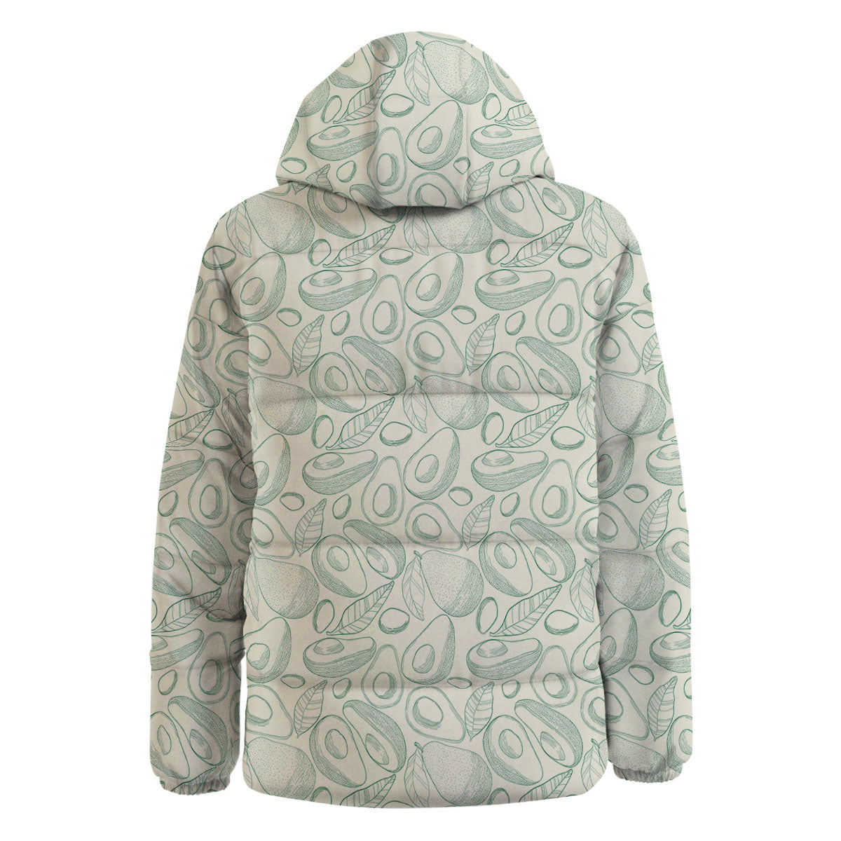 Drawing Avocado Cut In Half Print Down Jacket-grizzshop