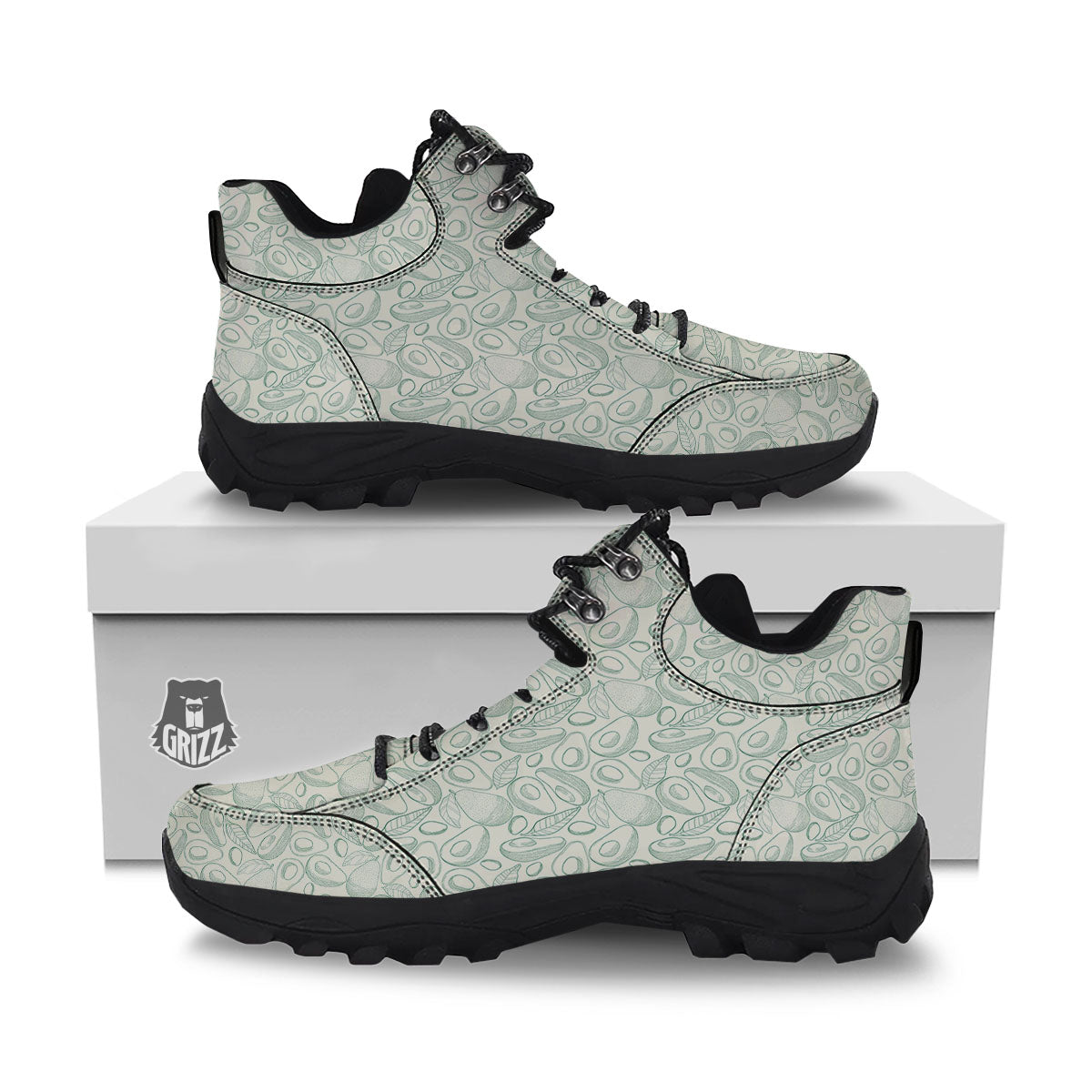 Drawing Avocado Cut In Half Print Hiking Shoes-grizzshop