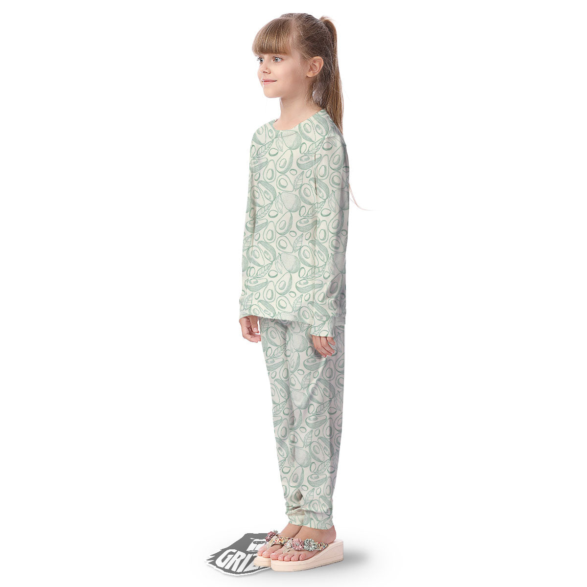 Drawing Avocado Cut In Half Print Kid's Pajamas-grizzshop