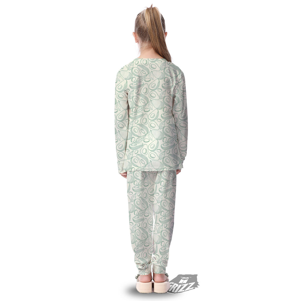 Drawing Avocado Cut In Half Print Kid's Pajamas-grizzshop