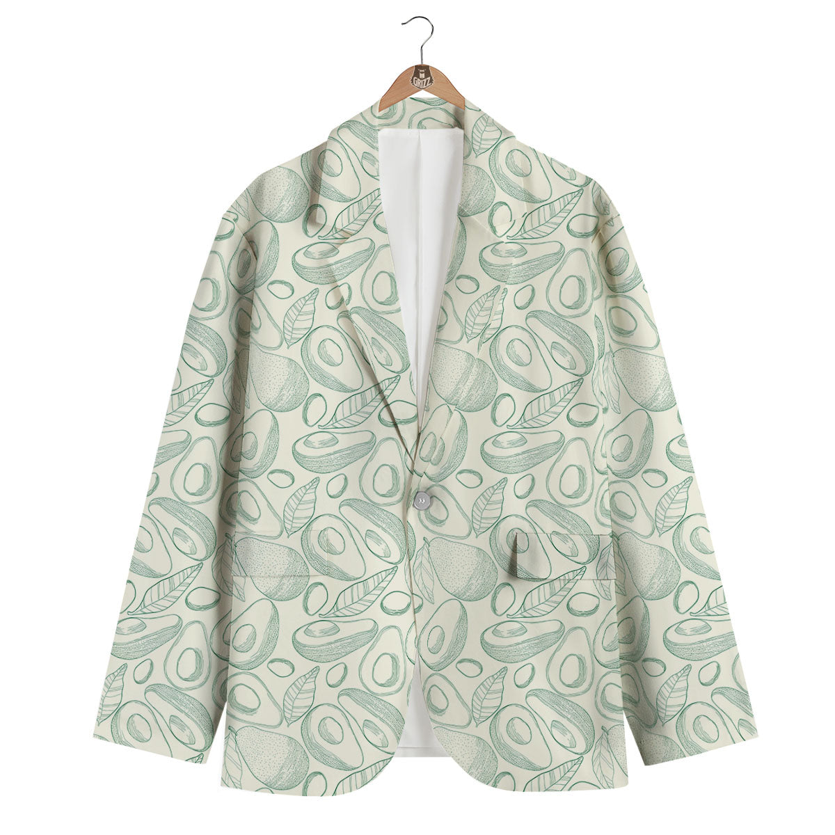 Drawing Avocado Cut In Half Print Men's Blazer-grizzshop
