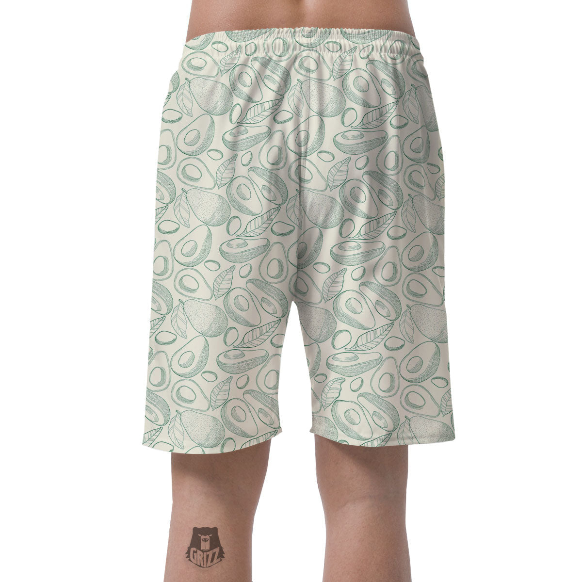 Drawing Avocado Cut In Half Print Men's Shorts-grizzshop