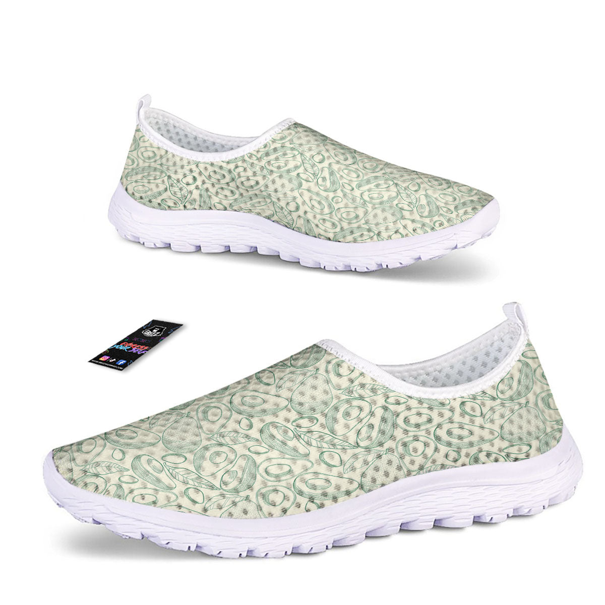 Drawing Avocado Cut In Half Print Nurse Shoes-grizzshop