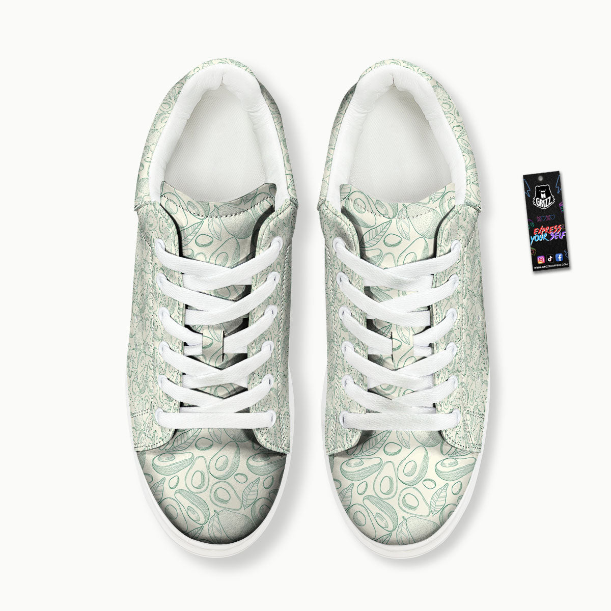 Drawing Avocado Cut In Half Print Platform Shoes-grizzshop