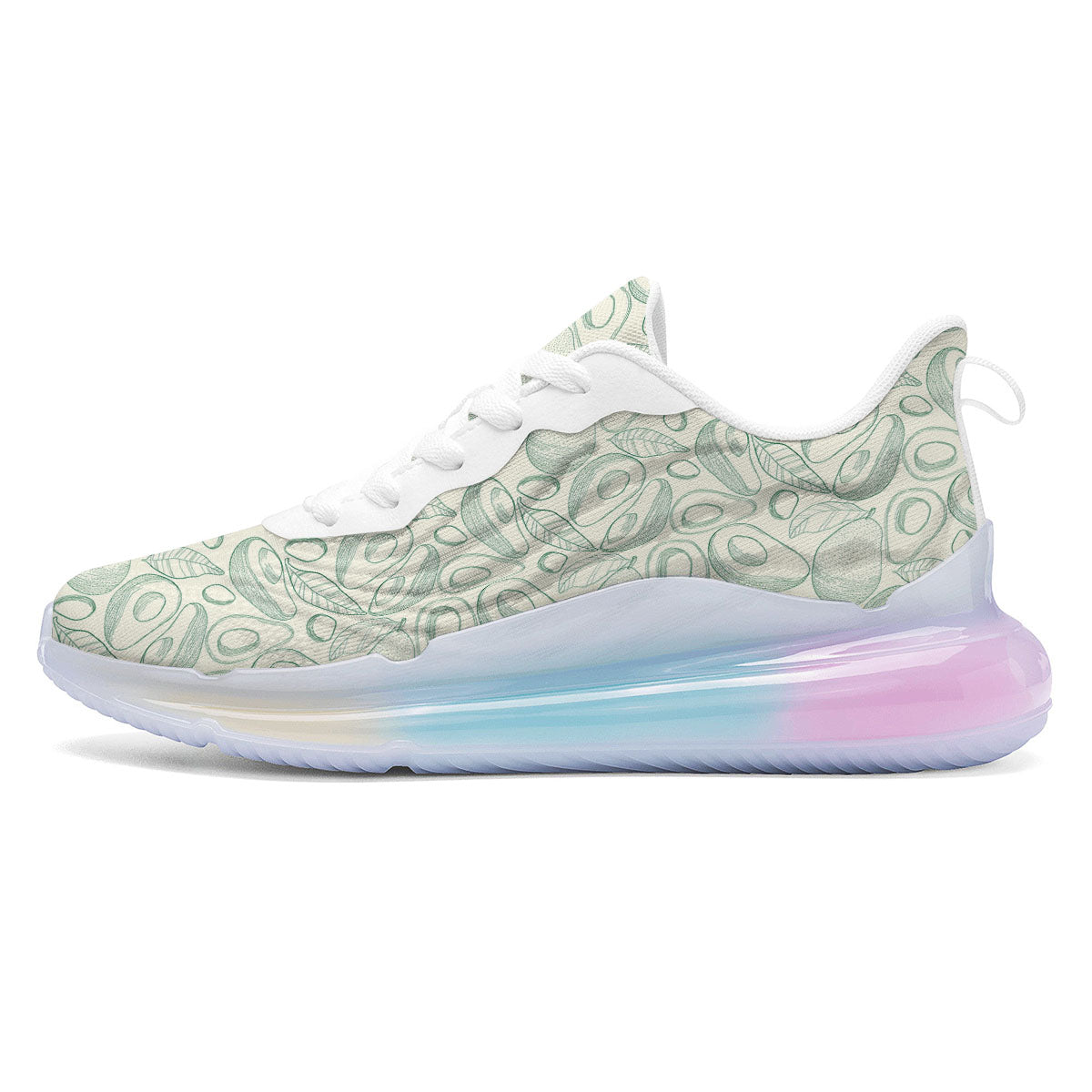 Drawing Avocado Cut In Half Print Running Sneakers-grizzshop