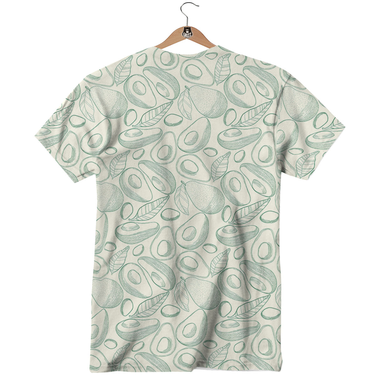 Drawing Avocado Cut In Half Print T-Shirt-grizzshop
