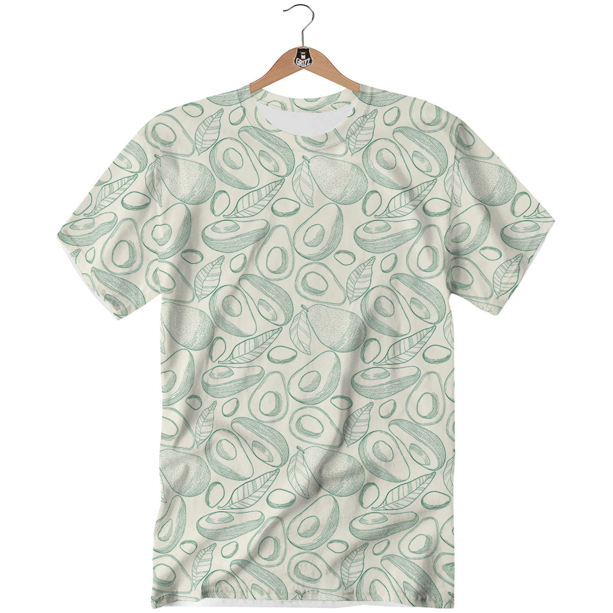 Drawing Avocado Cut In Half Print T-Shirt-grizzshop