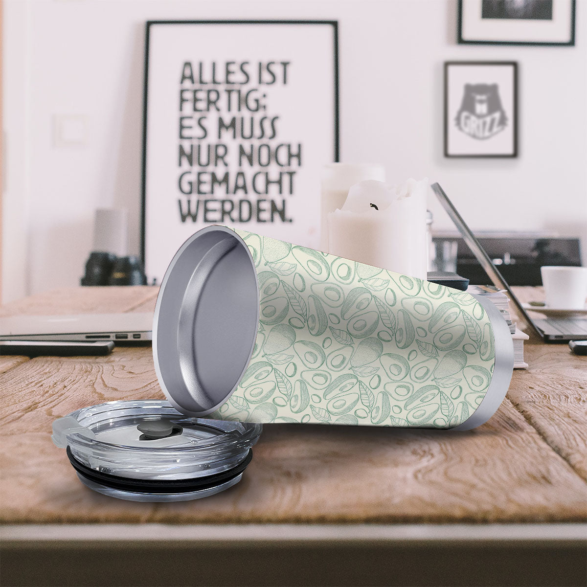 Drawing Avocado Cut In Half Print Tumbler-grizzshop