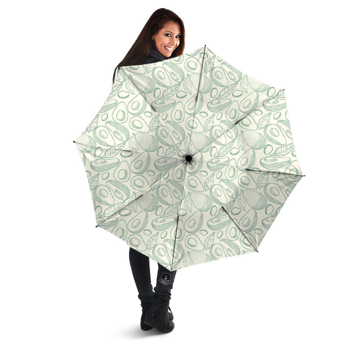 Drawing Avocado Cut In Half Print Umbrella-grizzshop