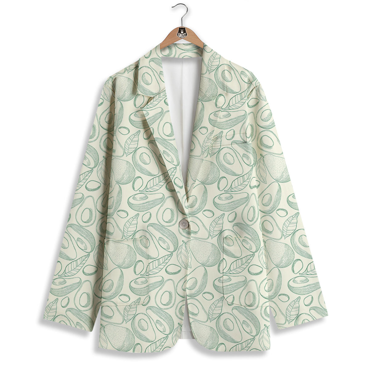 Drawing Avocado Cut In Half Print Women's Blazer-grizzshop