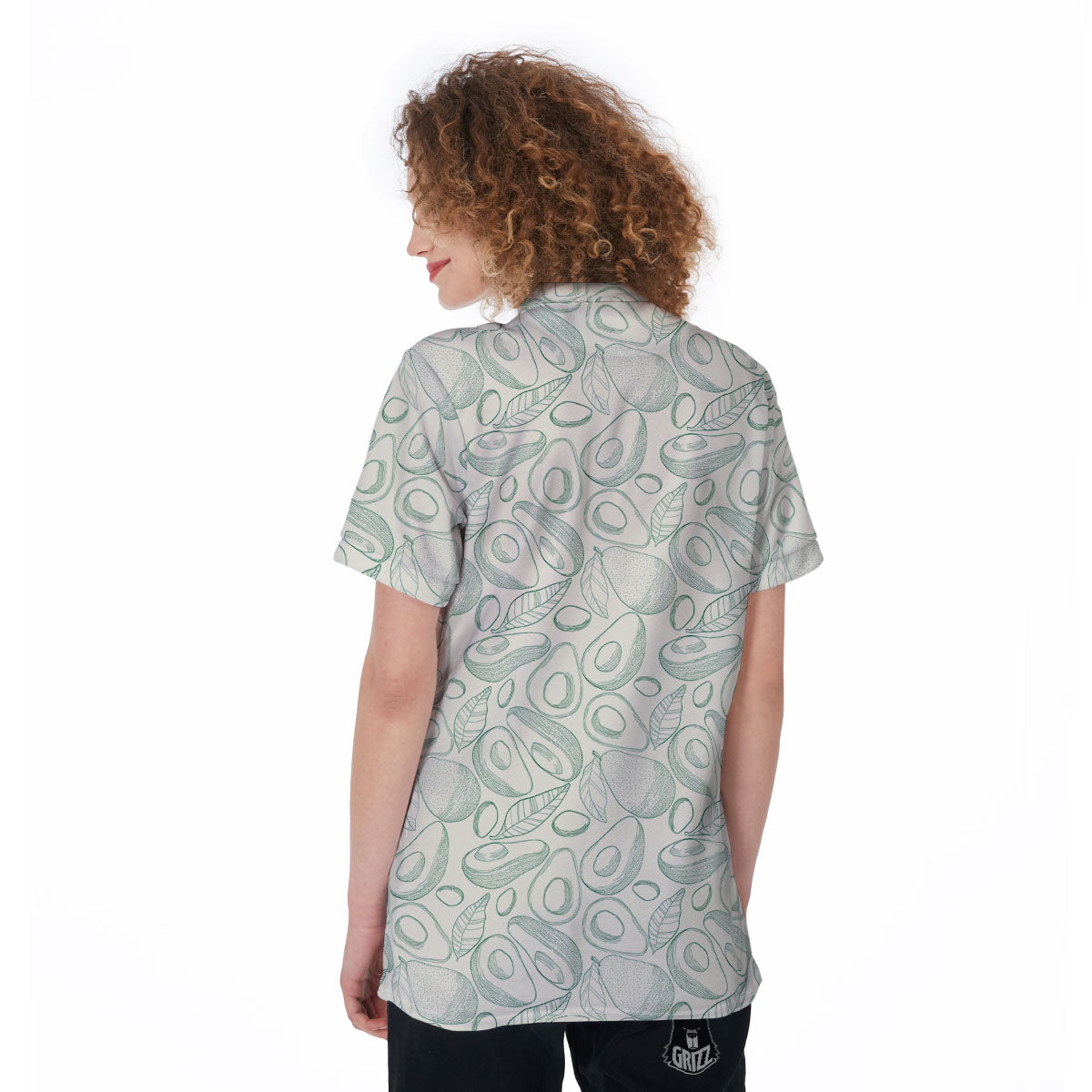 Drawing Avocado Cut In Half Print Women's Golf Shirts-grizzshop