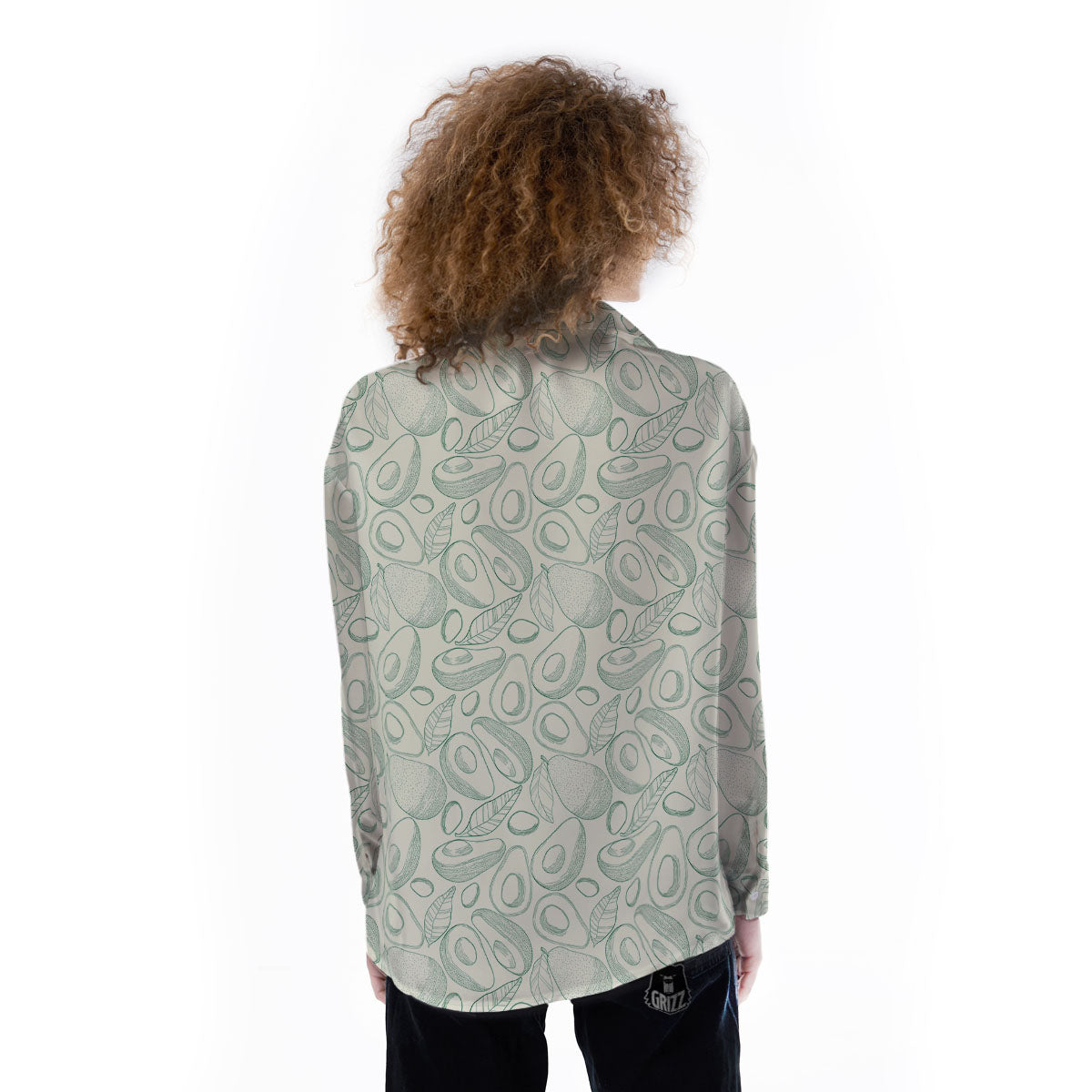 Drawing Avocado Cut In Half Print Women's Long Sleeve Shirts-grizzshop