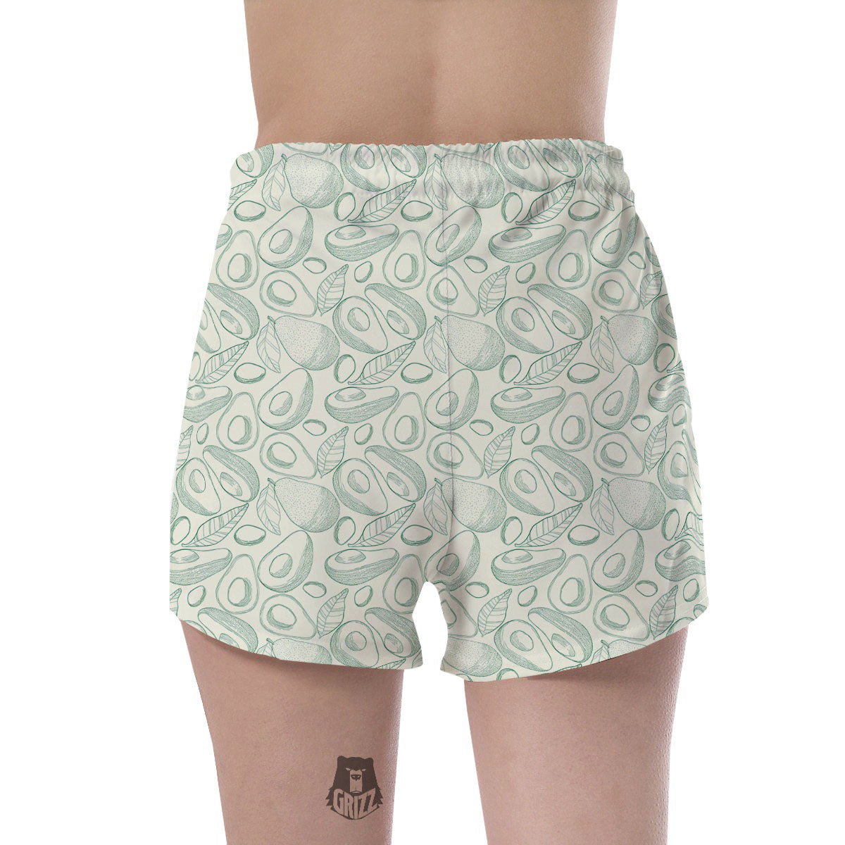 Drawing Avocado Cut In Half Print Women's Shorts-grizzshop