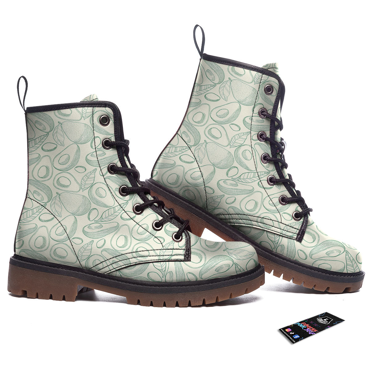Drawing Avocado Cut In Half Print Work Boots-grizzshop