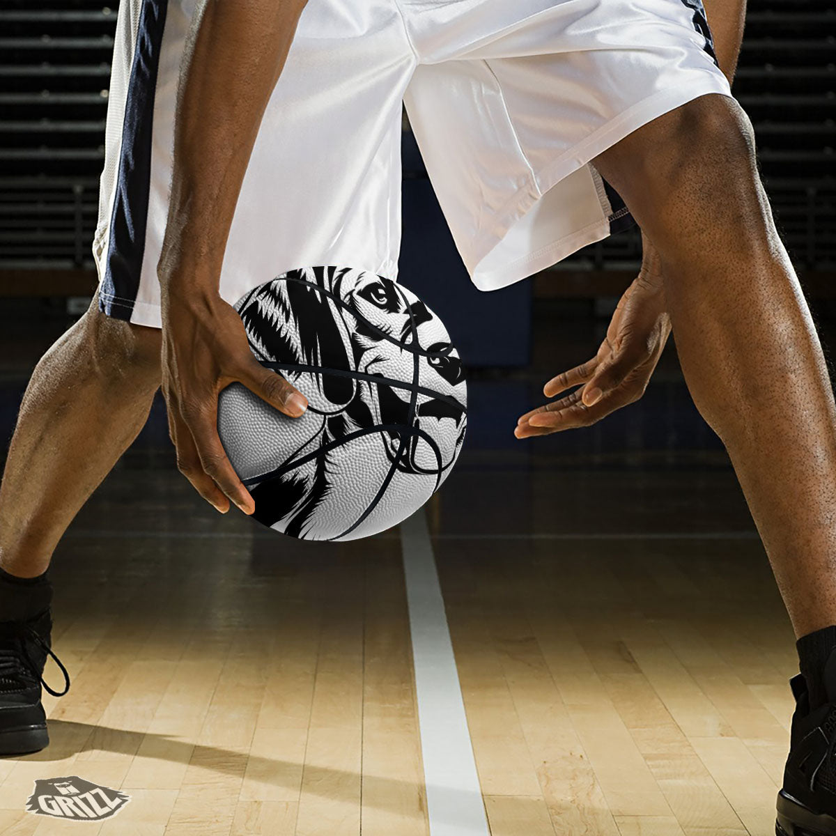 Drawing Beagle White And Black Print Basketball-grizzshop