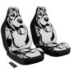 Drawing Beagle White And Black Print Car Seat Covers-grizzshop