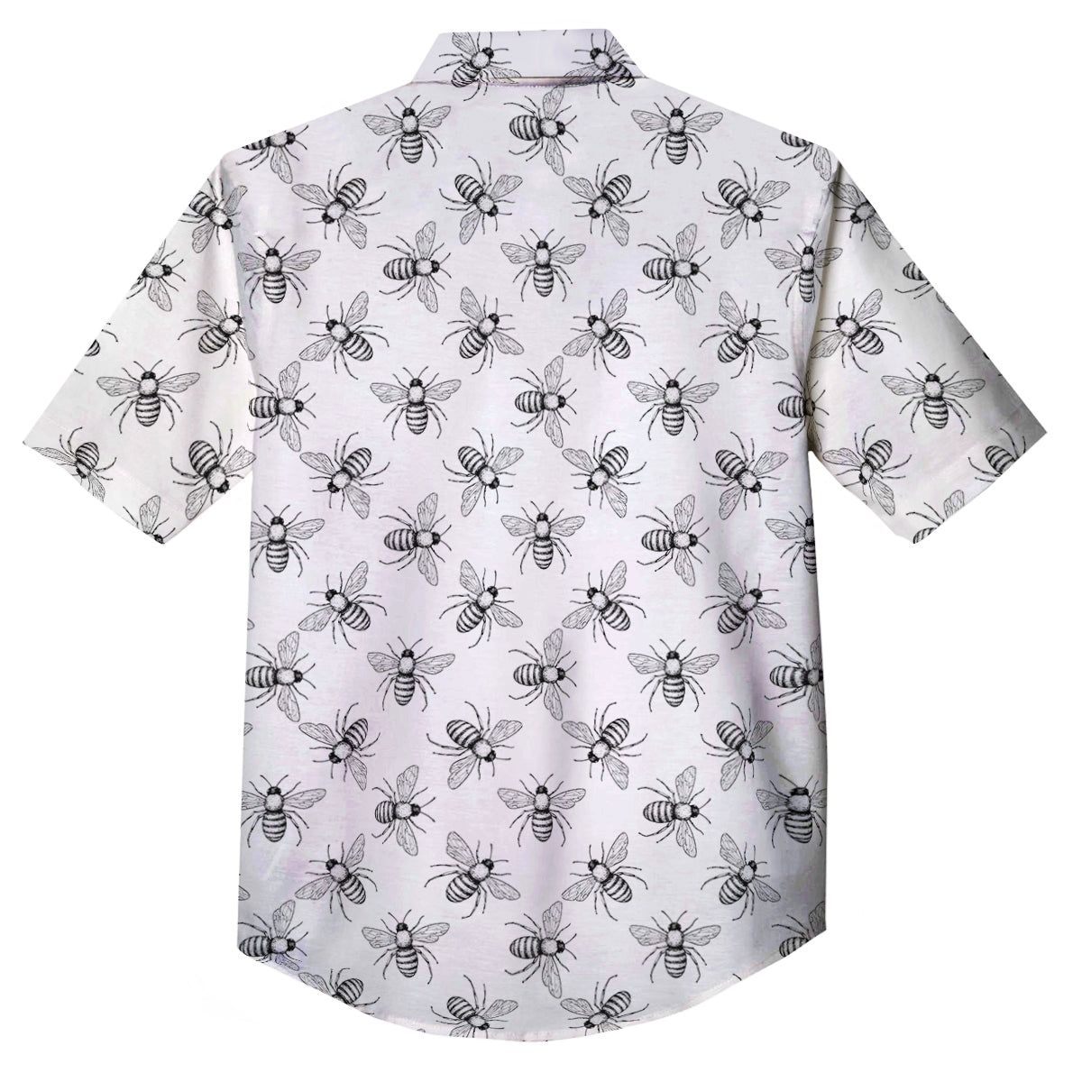 Drawing Bee Print Pattern Button Up Shirt-grizzshop
