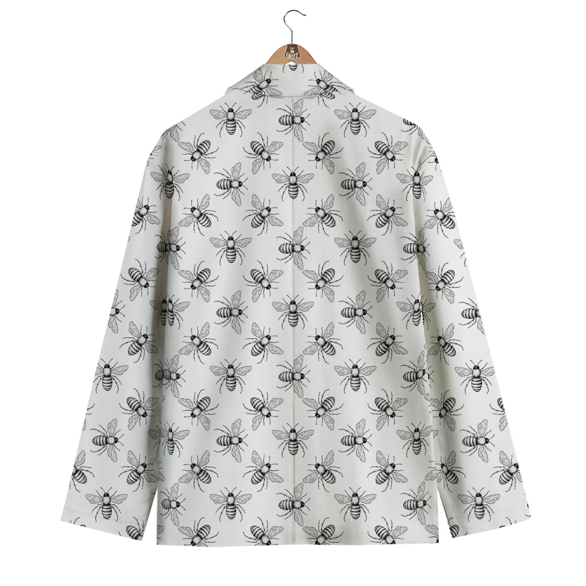 Drawing Bee Print Pattern Men's Blazer-grizzshop