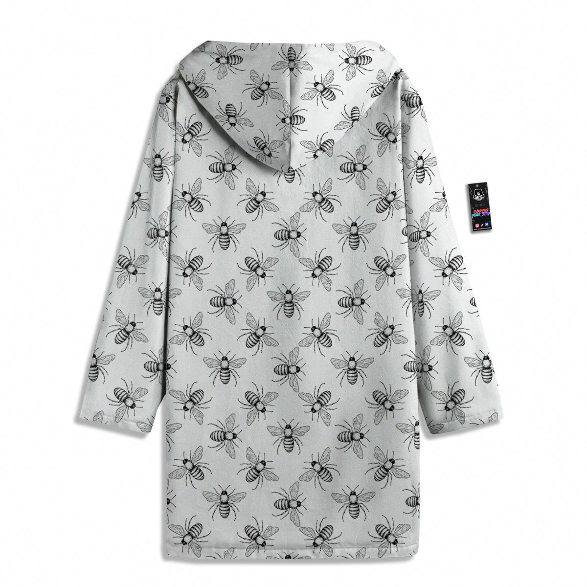 Drawing Bee Print Pattern Men's Windbreaker Jacket-grizzshop