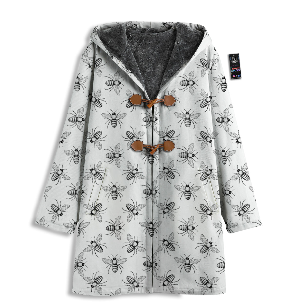 Drawing Bee Print Pattern Men's Windbreaker Jacket-grizzshop