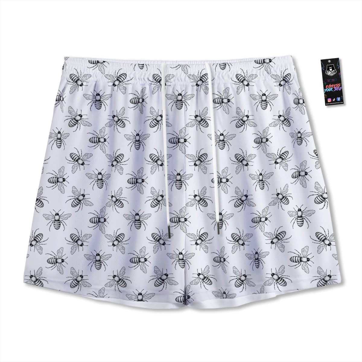 Flower Jeans Denim Print Pattern Mesh Shorts