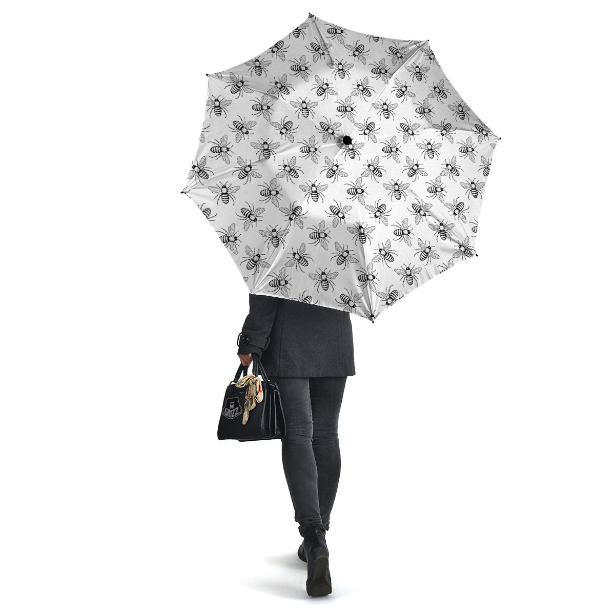 Drawing Bee Print Pattern Umbrella-grizzshop