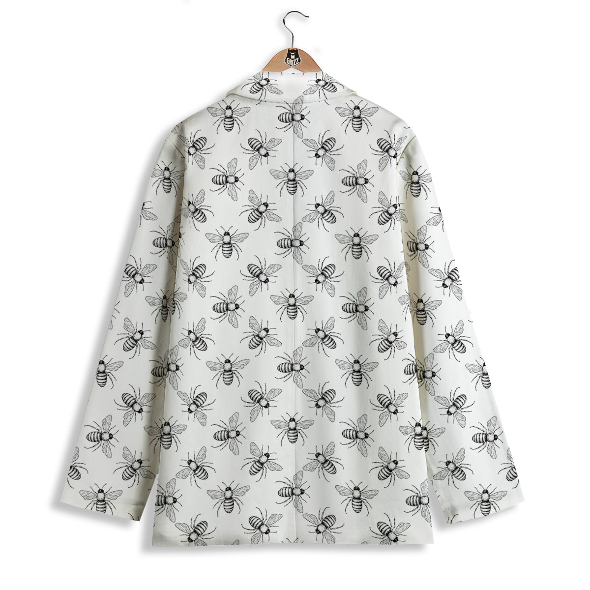 Drawing Bee Print Pattern Women's Blazer-grizzshop