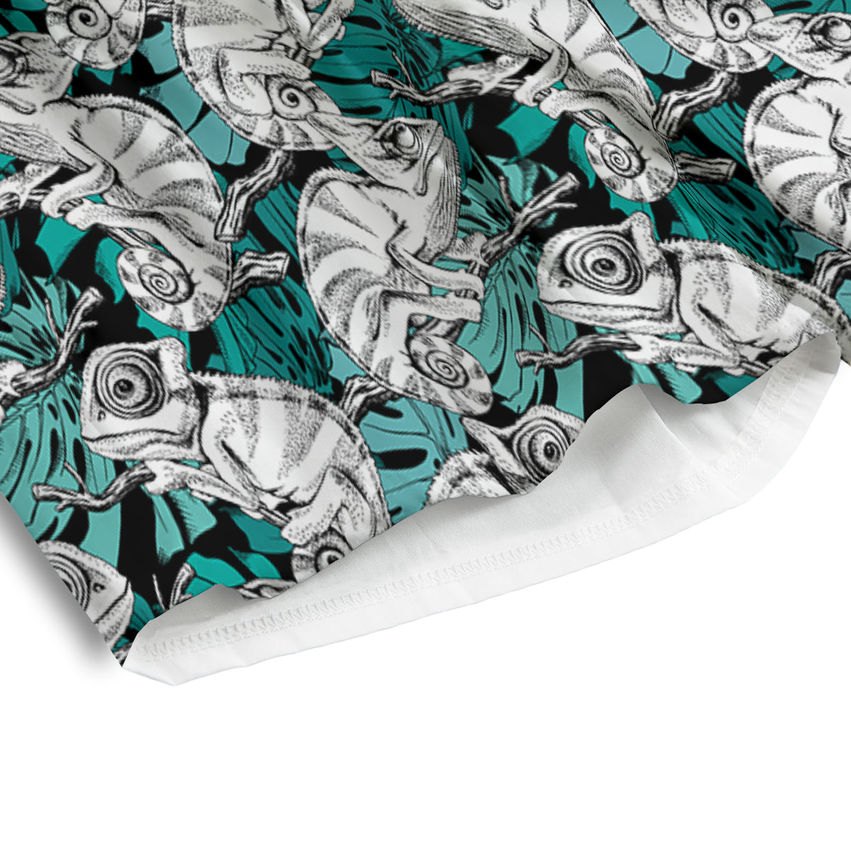 Drawing Chameleon And Monstera Leaf Print Pattern Men's Athletic Shorts