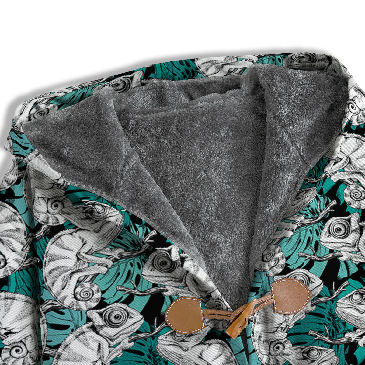 Drawing Chameleon And Monstera Leaf Print Pattern Men's Windbreaker Jacket-grizzshop