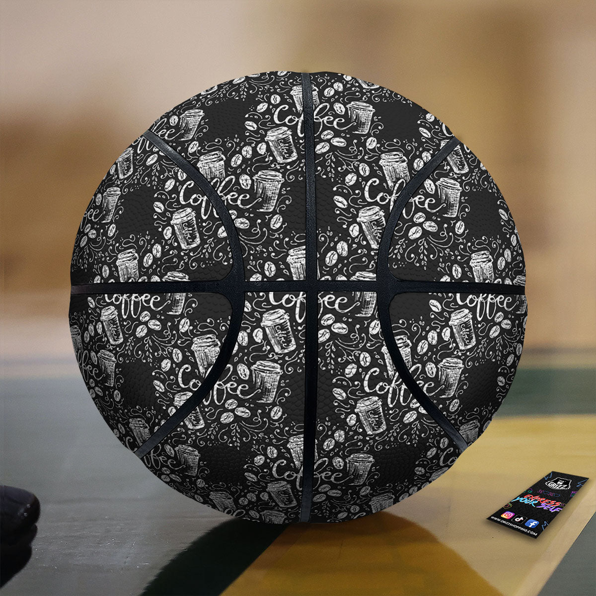Drawing Coffee Print Pattern Basketball-grizzshop