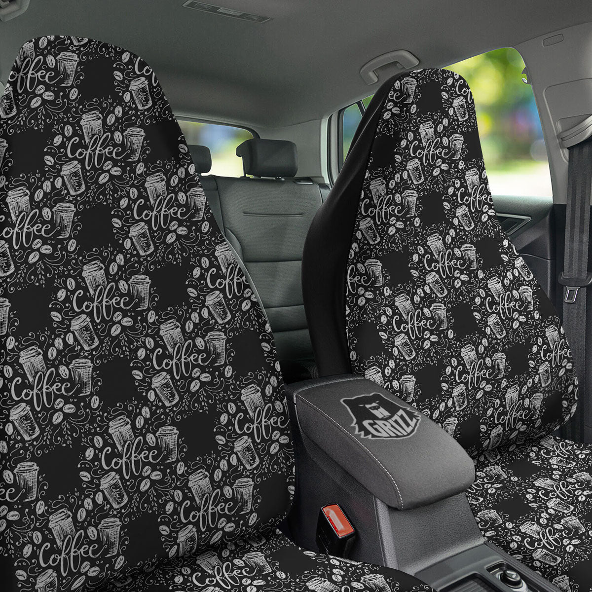 Drawing Coffee Print Pattern Car Seat Covers-grizzshop