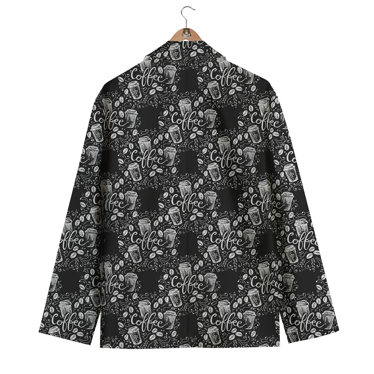 Drawing Coffee Print Pattern Men's Blazer-grizzshop