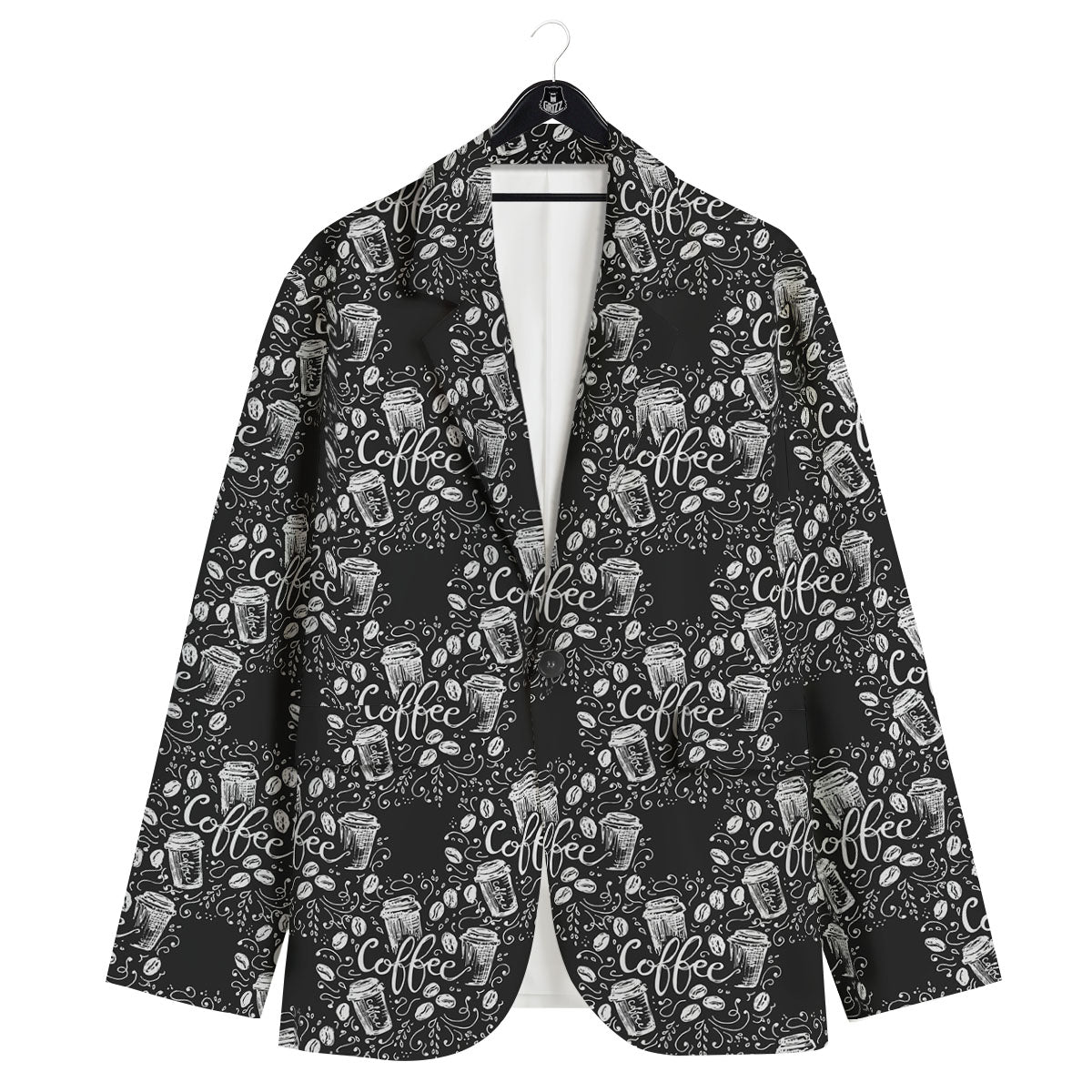 Drawing Coffee Print Pattern Men's Sport Coat-grizzshop
