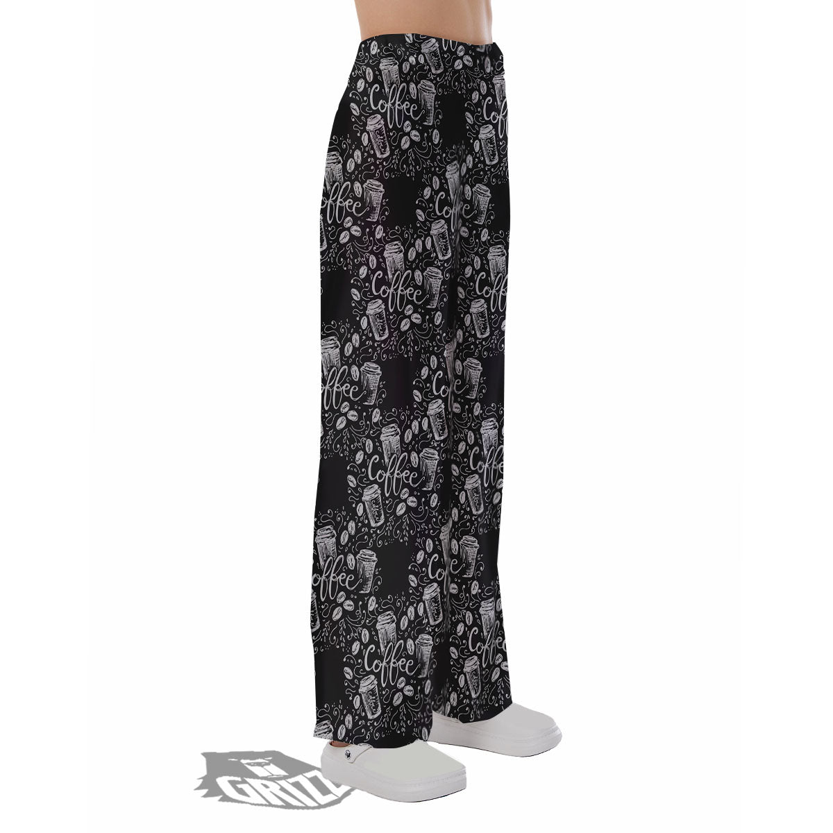 Drawing Coffee Print Pattern Pajama Pants-grizzshop