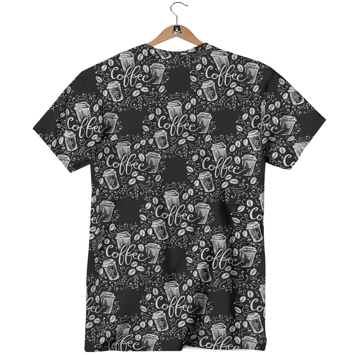 Drawing Coffee Print Pattern T-Shirt-grizzshop