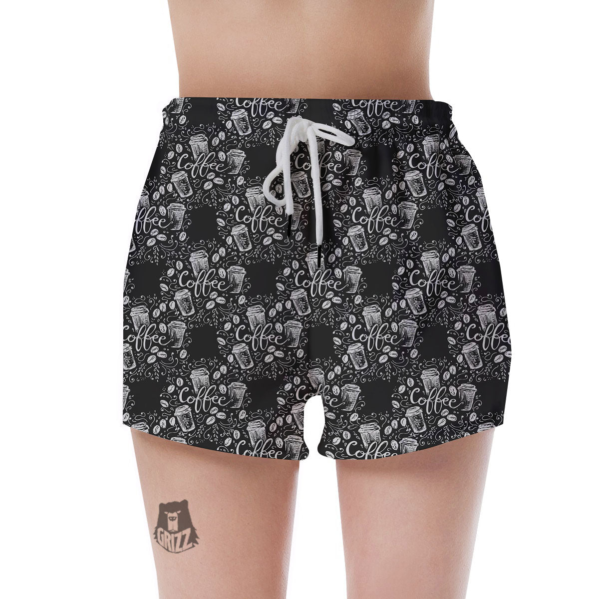 Drawing Coffee Print Pattern Women's Shorts-grizzshop