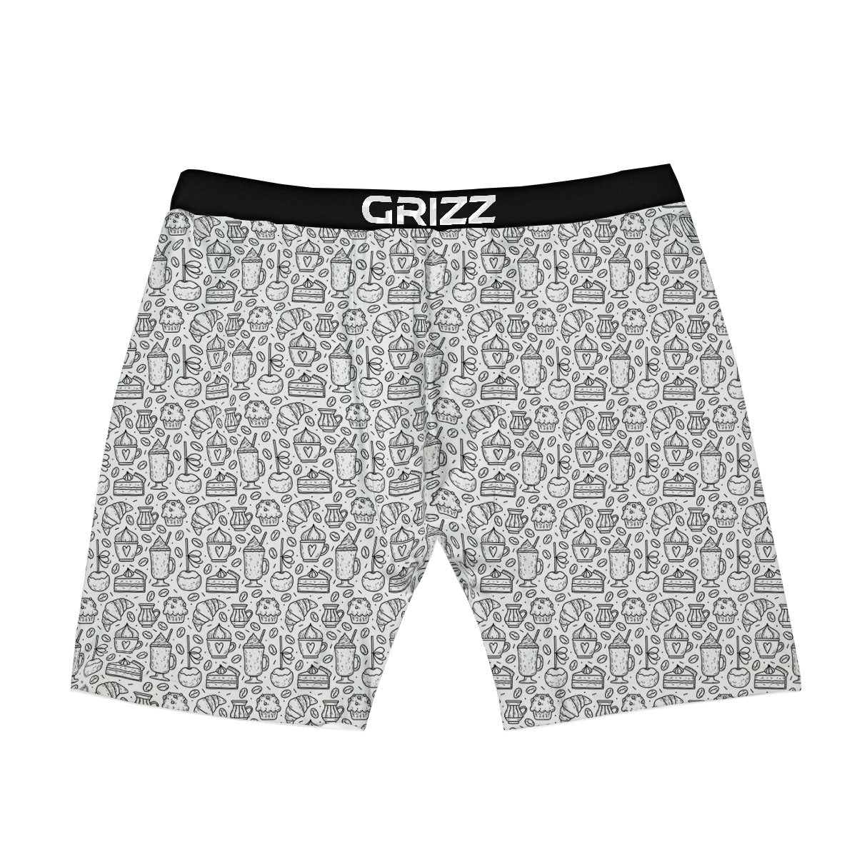 Drawing Dessert And Coffee Print Pattern Boxer Briefs-grizzshop